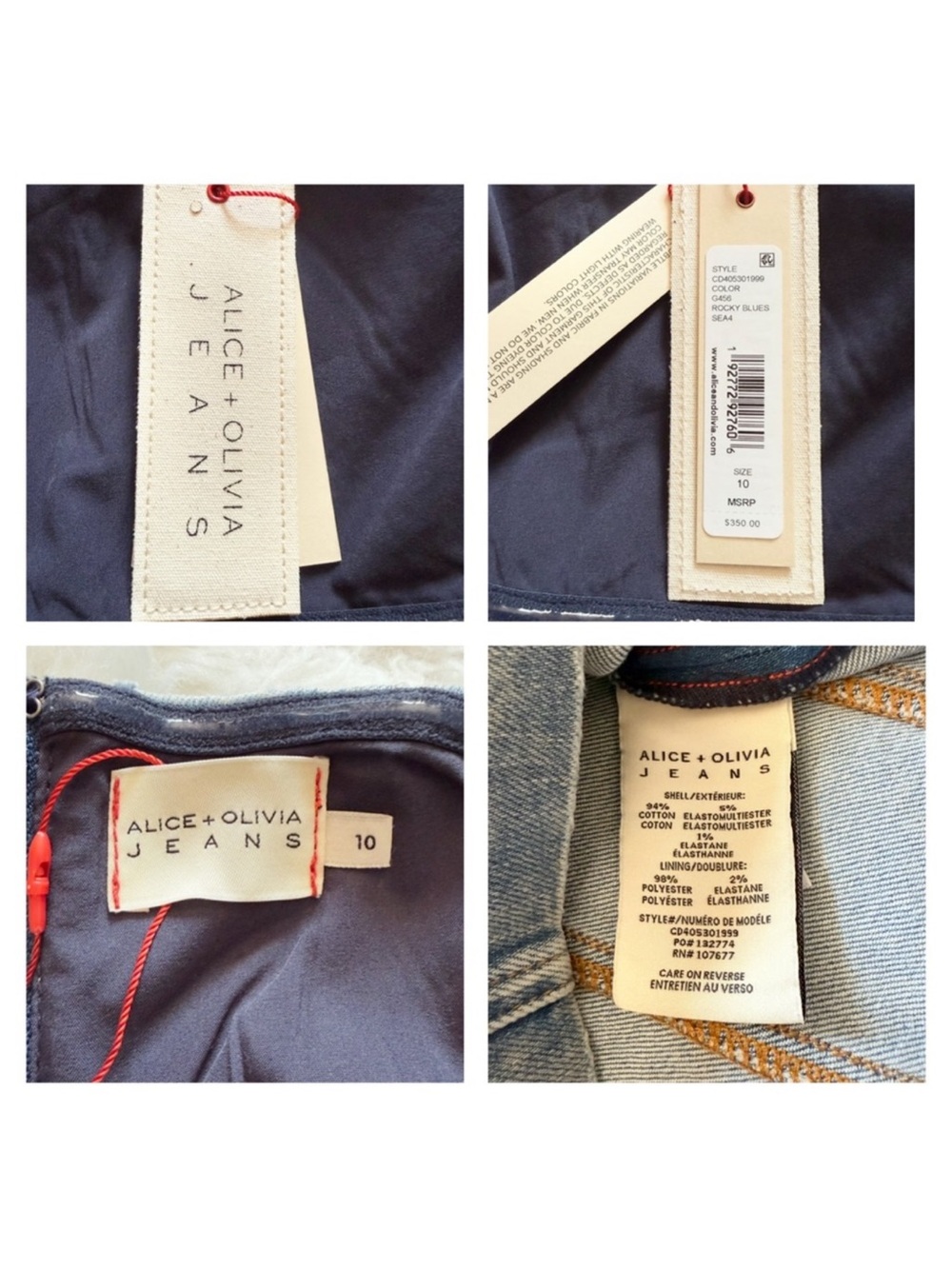 New! Alice + Olivia Palmer Strapless Bodycon Denim Mini Dress - Picture 11 of 11